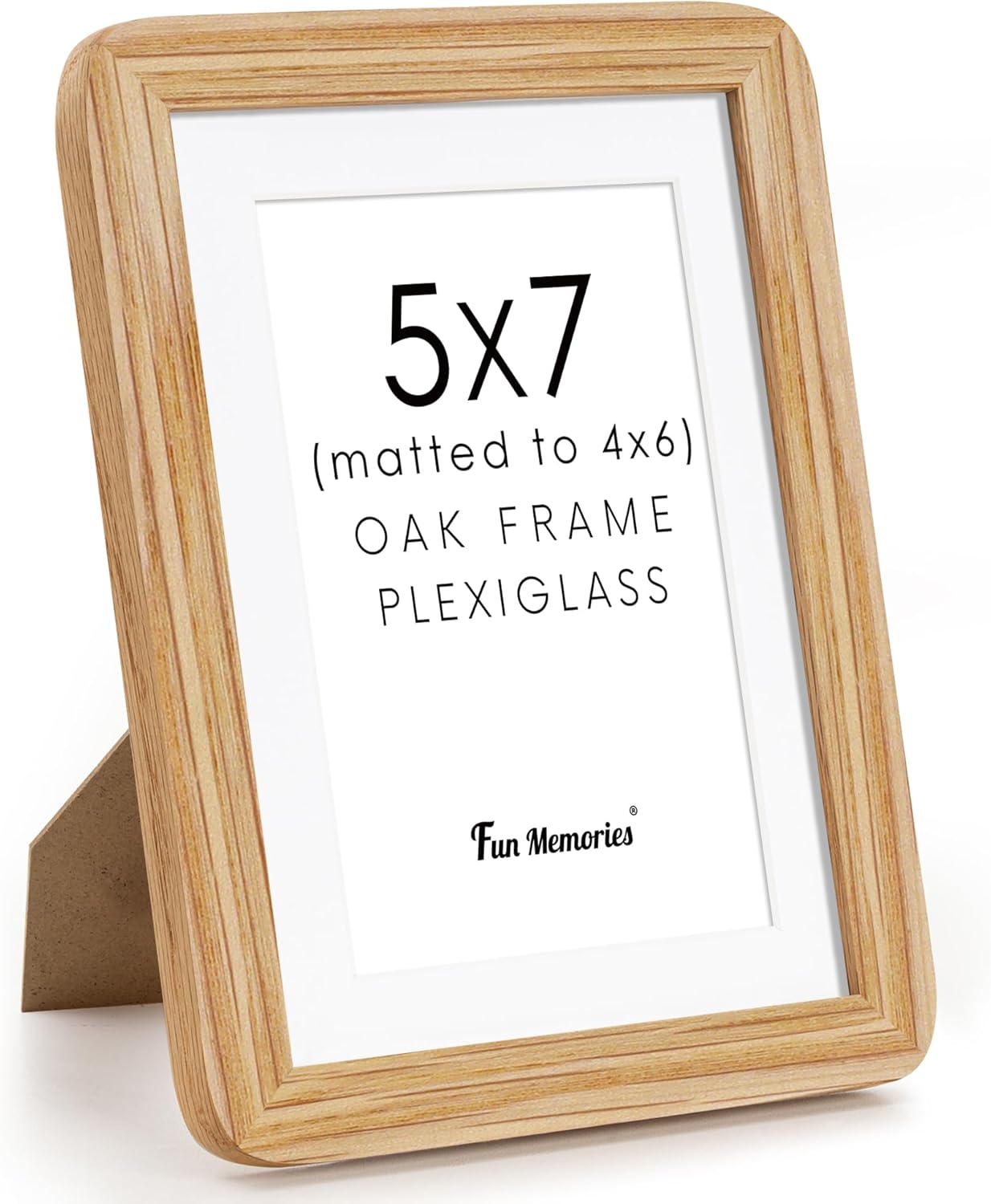 Fun Memories 11x14 Wood Picture Frame, Set of 3, Natural Oak Frame 11 x 14 with Tempered Glass, 8x10 Matted to Wood, Farmhousr Rustic Wooden Poster 11x14, Walnut Color