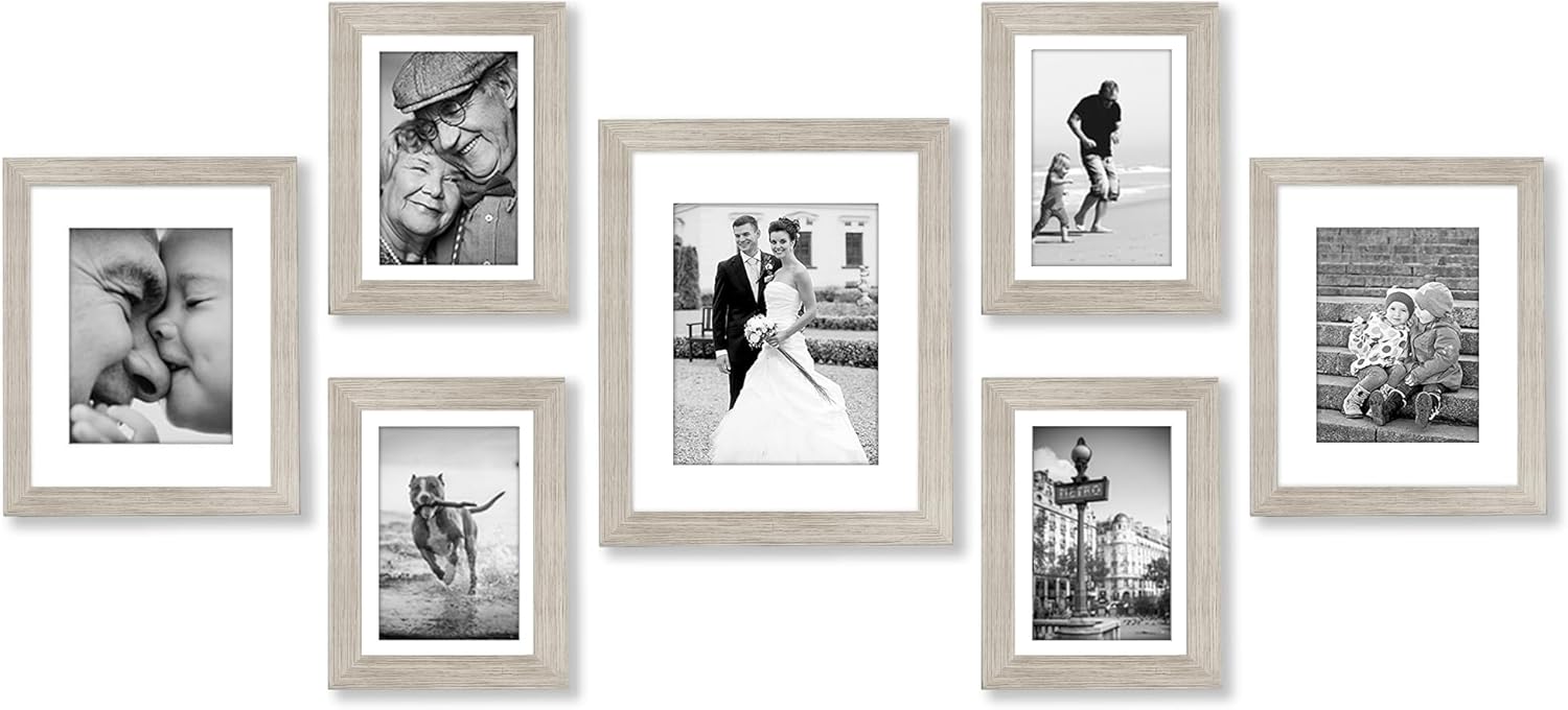 Americanflat Set of 10 Picture Frames with Shatter-Resistant Glass - Gallery Wall Frame Set with Two 8x10, Four 5x7 and Four 4x6 Frames - Signature Collection - Black