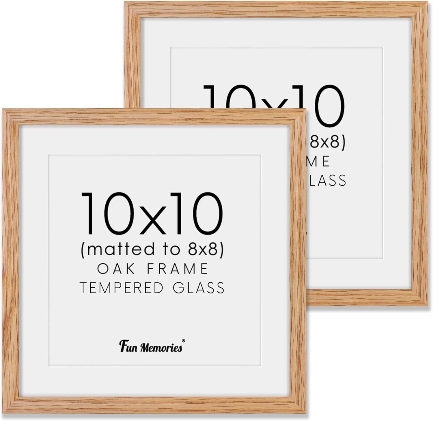 Fun Memories 11x14 Wood Picture Frame, Set of 3, Natural Oak Frame 11 x 14 with Tempered Glass, 8x10 Matted to Wood, Farmhousr Rustic Wooden Poster 11x14, Walnut Color
