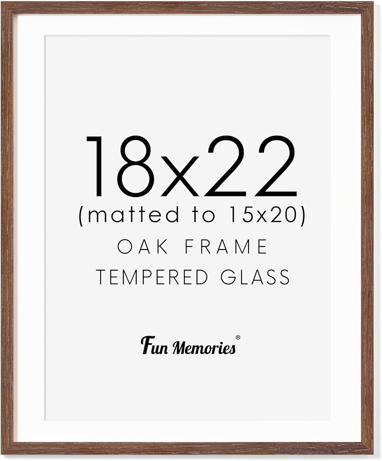Fun Memories 11x14 Wood Picture Frame, Set of 3, Natural Oak Frame 11 x 14 with Tempered Glass, 8x10 Matted to Wood, Farmhousr Rustic Wooden Poster 11x14, Walnut Color