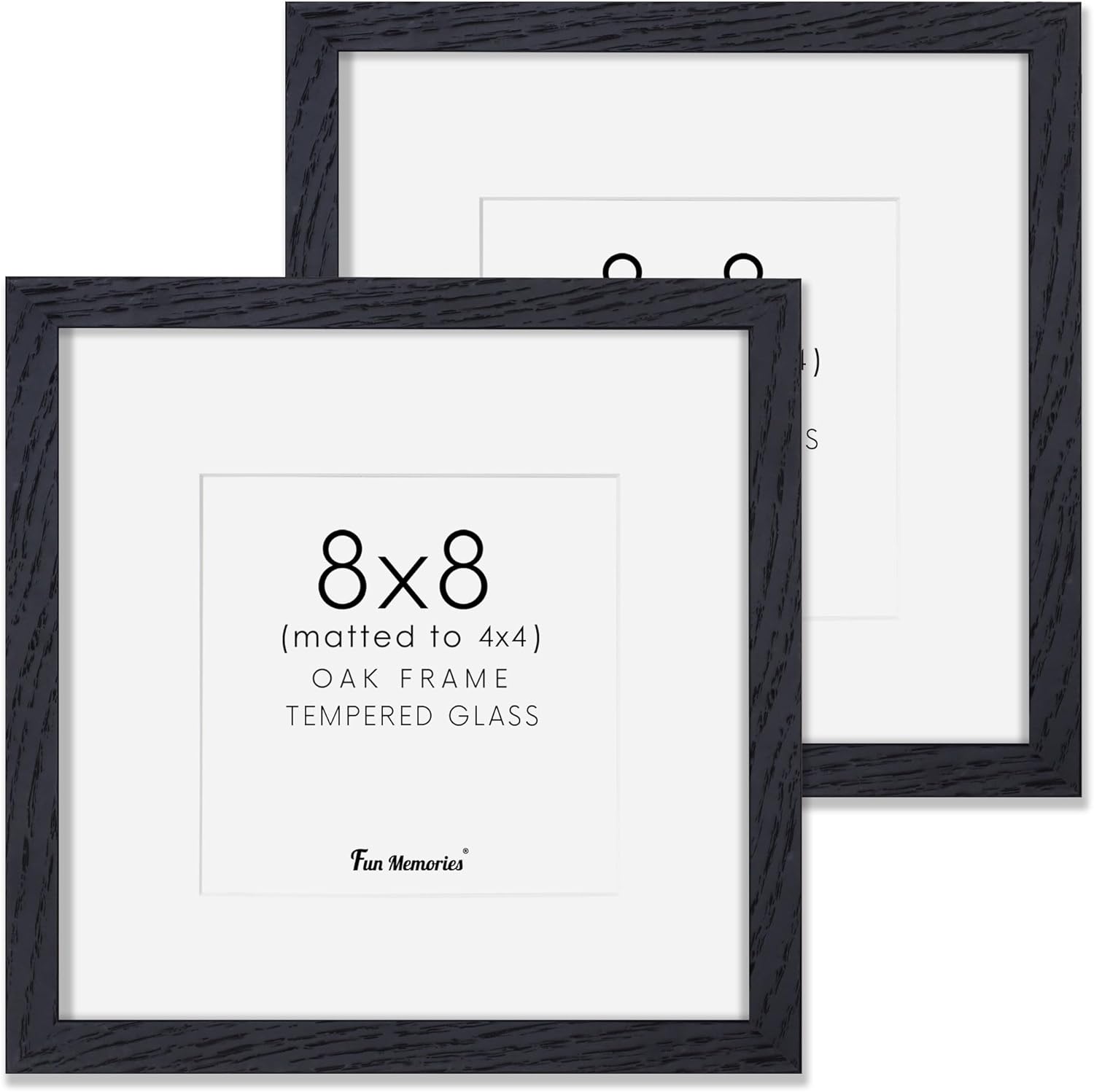 Fun Memories 11x14 Wood Picture Frame, Set of 3, Natural Oak Frame 11 x 14 with Tempered Glass, 8x10 Matted to Wood, Farmhousr Rustic Wooden Poster 11x14, Walnut Color