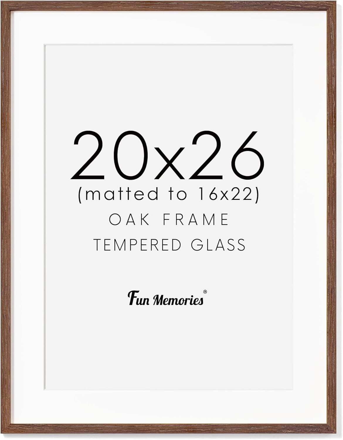 Fun Memories 11x14 Wood Picture Frame, Set of 3, Natural Oak Frame 11 x 14 with Tempered Glass, 8x10 Matted to Wood, Farmhousr Rustic Wooden Poster 11x14, Walnut Color