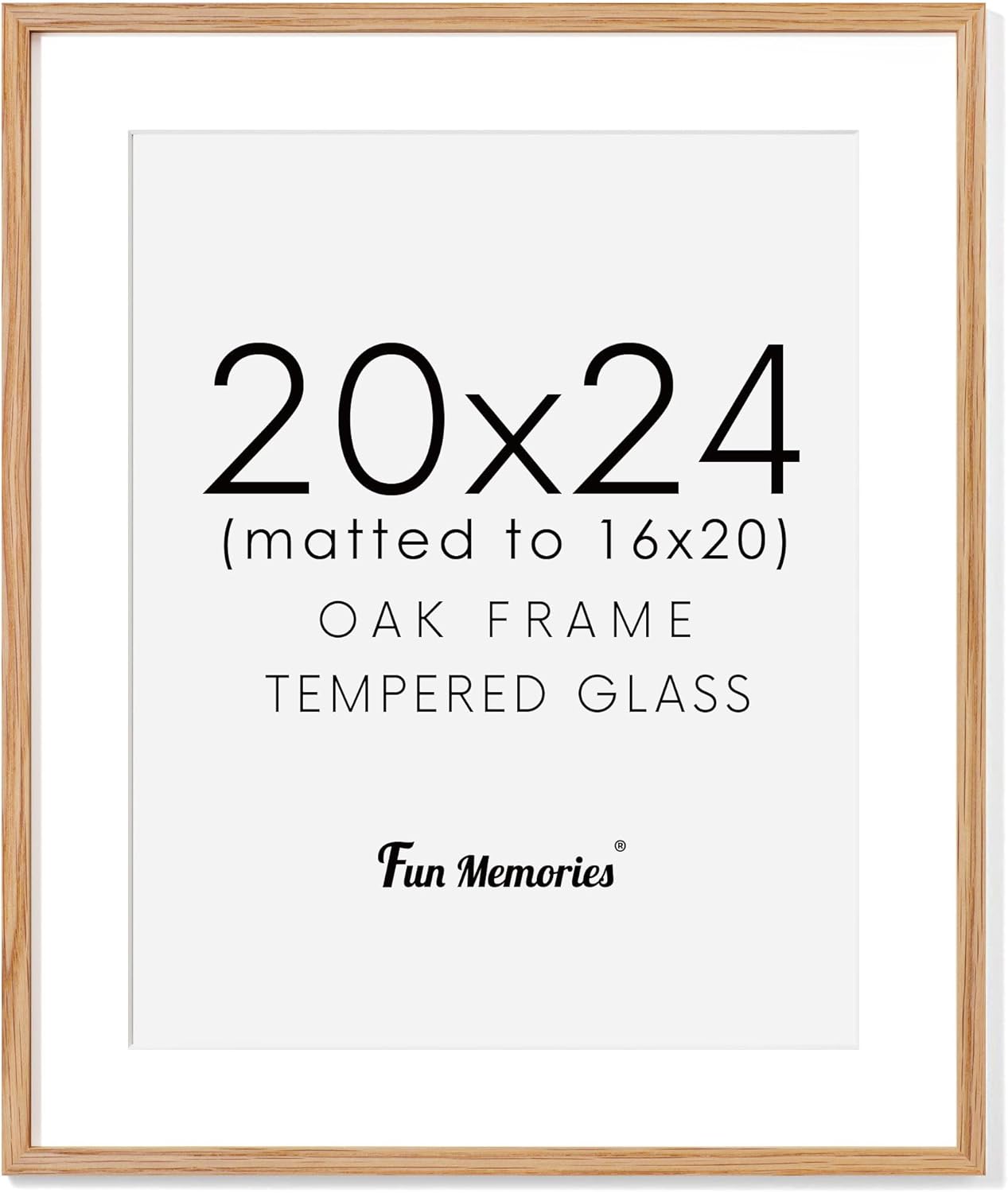 Fun Memories 11x14 Wood Picture Frame, Set of 3, Natural Oak Frame 11 x 14 with Tempered Glass, 8x10 Matted to Wood, Farmhousr Rustic Wooden Poster 11x14, Walnut Color