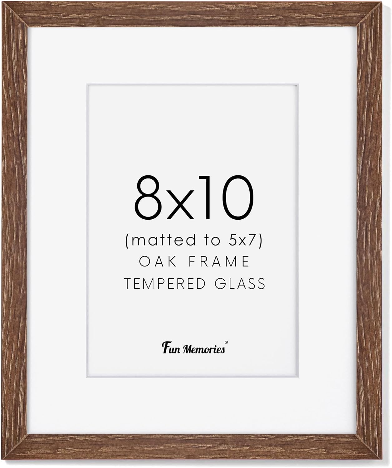 Fun Memories 11x14 Wood Picture Frame, Set of 3, Natural Oak Frame 11 x 14 with Tempered Glass, 8x10 Matted to Wood, Farmhousr Rustic Wooden Poster 11x14, Walnut Color