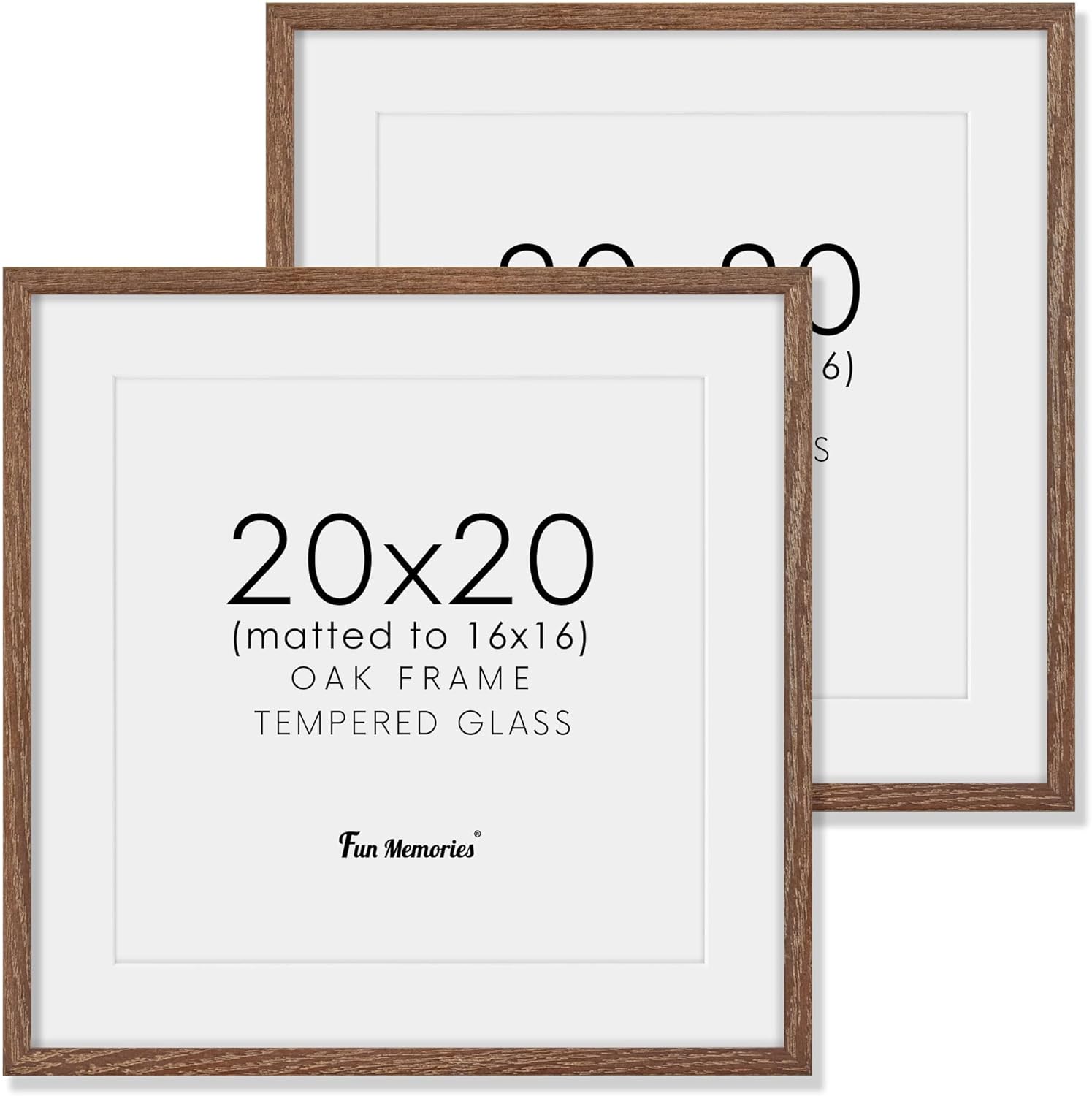 Fun Memories 11x14 Wood Picture Frame, Set of 3, Natural Oak Frame 11 x 14 with Tempered Glass, 8x10 Matted to Wood, Farmhousr Rustic Wooden Poster 11x14, Walnut Color