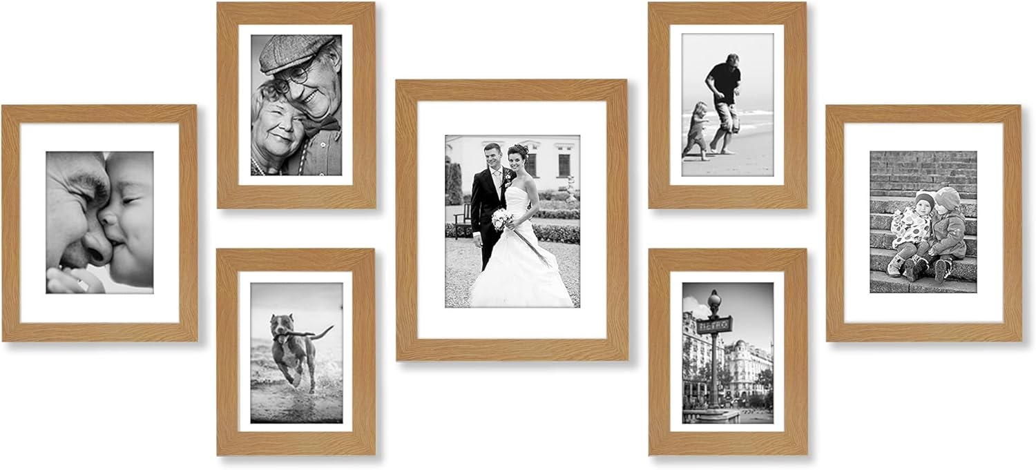 Americanflat Set of 10 Picture Frames with Shatter-Resistant Glass - Gallery Wall Frame Set with Two 8x10, Four 5x7 and Four 4x6 Frames - Signature Collection - Black