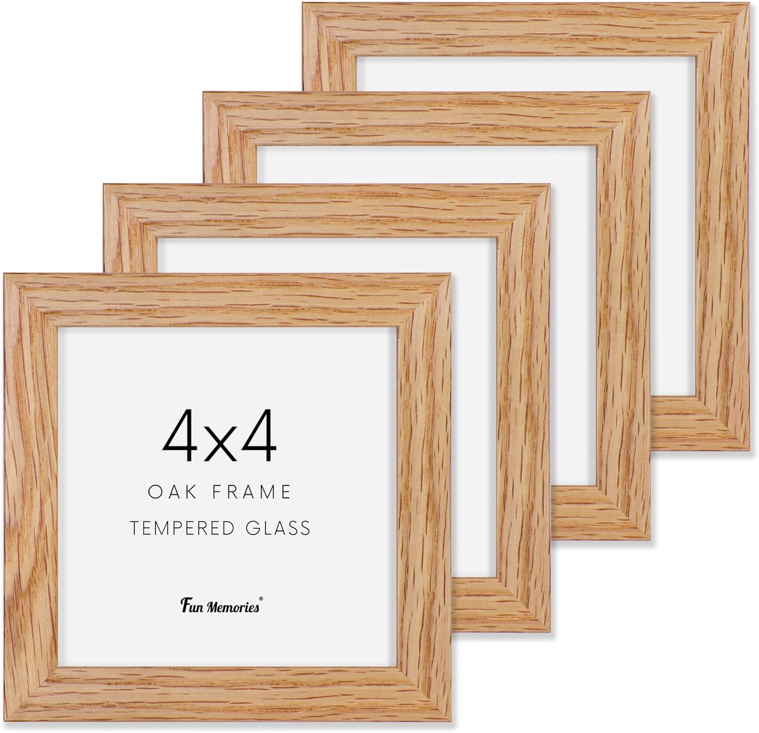 Fun Memories 11x14 Wood Picture Frame, Set of 3, Natural Oak Frame 11 x 14 with Tempered Glass, 8x10 Matted to Wood, Farmhousr Rustic Wooden Poster 11x14, Walnut Color