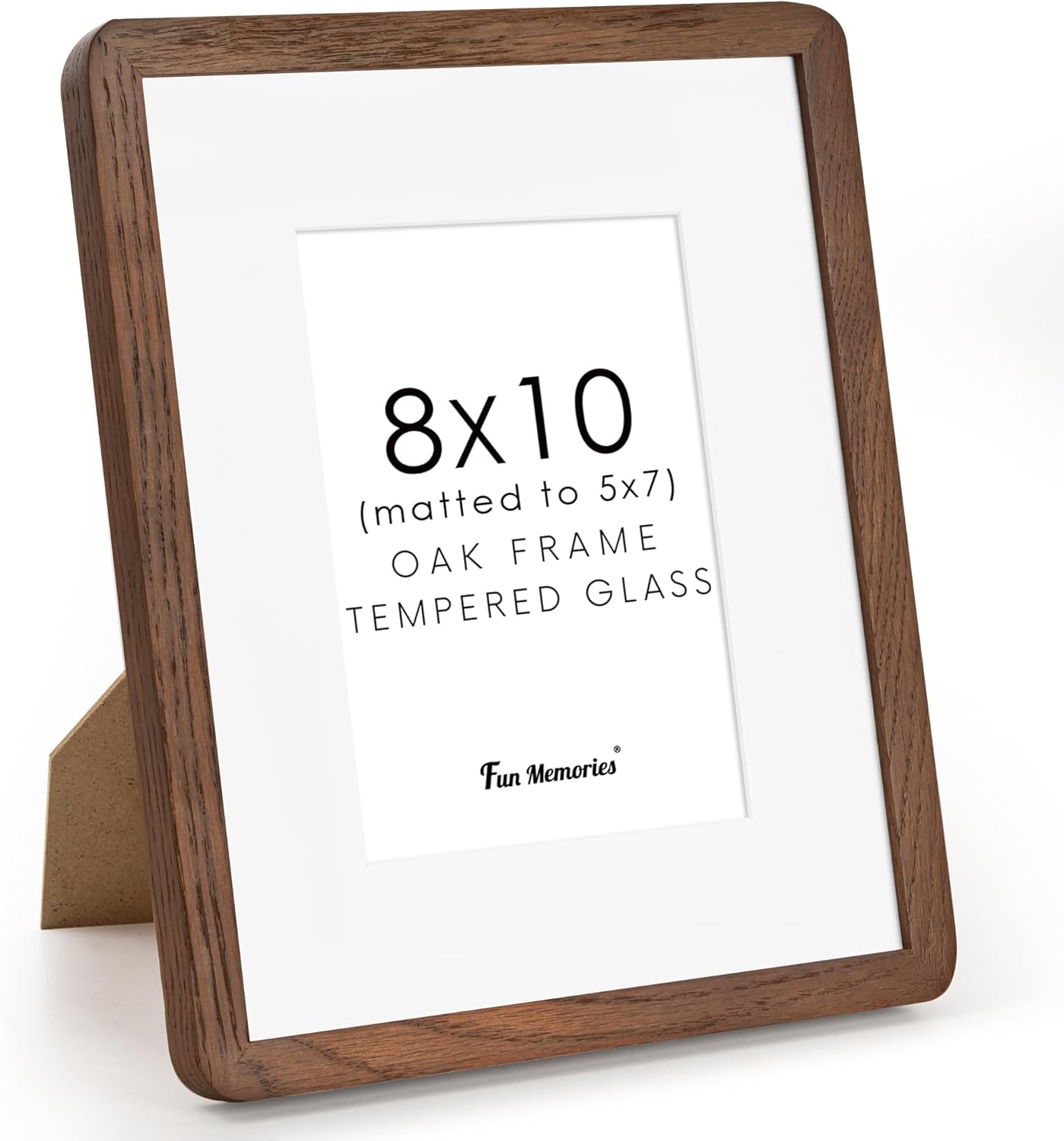 Fun Memories 11x14 Wood Picture Frame, Set of 3, Natural Oak Frame 11 x 14 with Tempered Glass, 8x10 Matted to Wood, Farmhousr Rustic Wooden Poster 11x14, Walnut Color