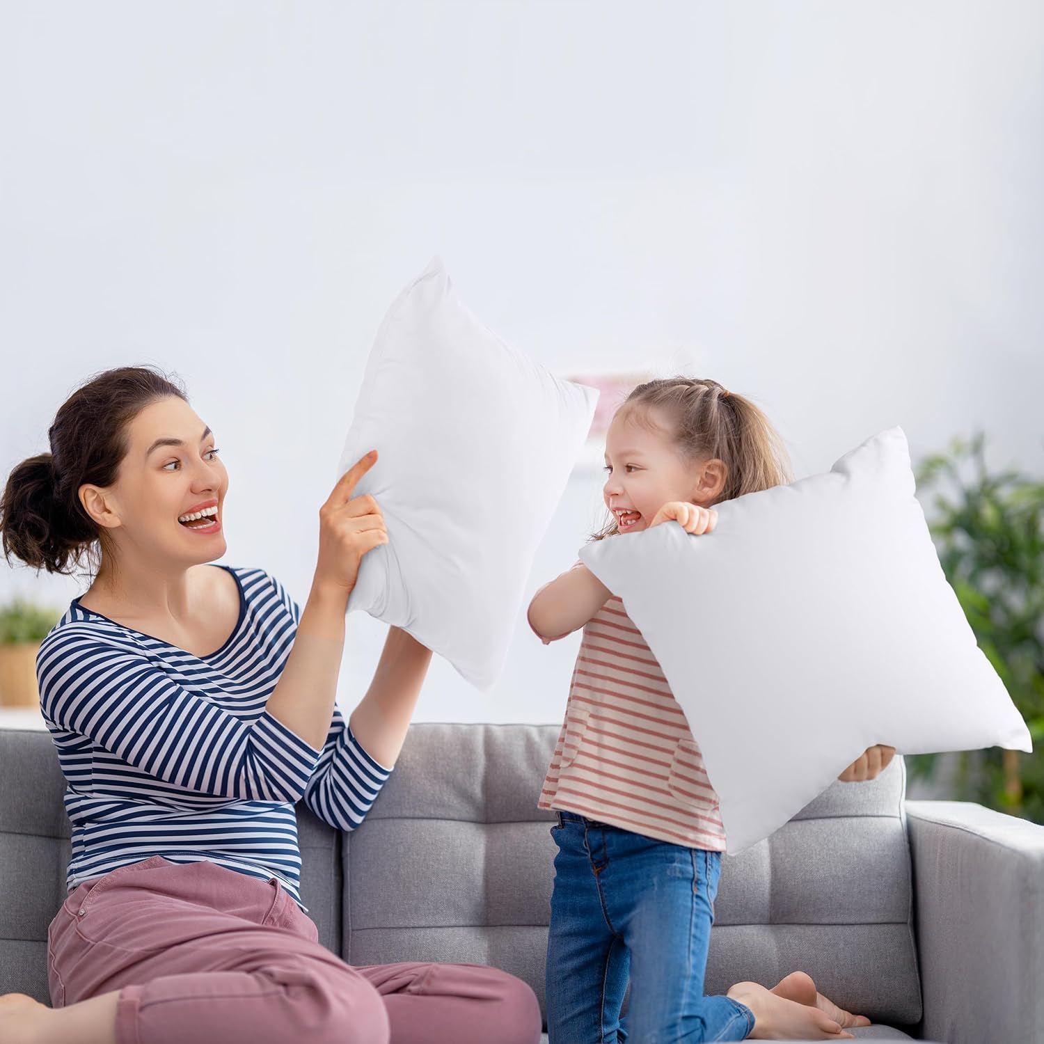 Utopia Bedding 18x18 Pillow Inserts, Set of 2, White – Indoor Decorative Throw Pillows for Bed, Sofa & Couch – Soft, Supportive & Fluffy Cushion Inserts