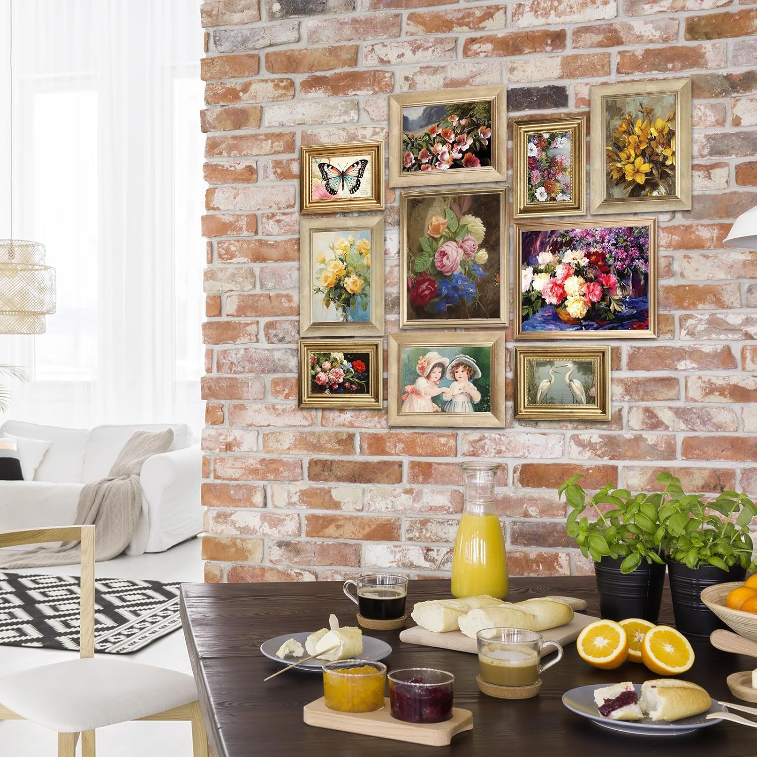 10 Pcs Gold Vintage Picture Frames for Wall or Tabletop Display Ornate French Country Frame Collage with 8x10 5x7 4x6 Frames Set for Gallery Bedroom Living Room