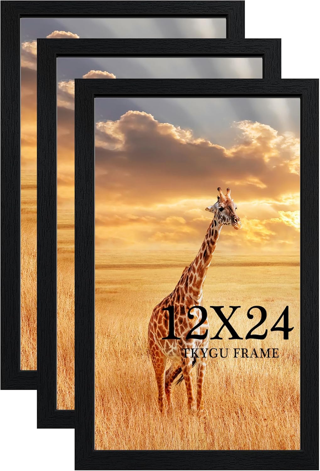 11x15 Picture Frame Set of 3,Wooden Frame 11x15 Wall Gallery Poster Photo frame Black with Durable Shatter Resistant Plexiglass for Wall Mounting Family -friend- wedding best gift