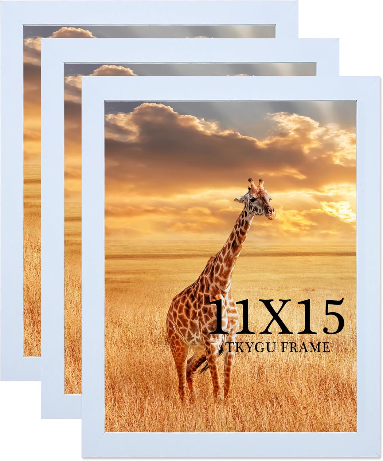 11x15 Picture Frame Set of 3,Wooden Frame 11x15 Wall Gallery Poster Photo frame Black with Durable Shatter Resistant Plexiglass for Wall Mounting Family -friend- wedding best gift