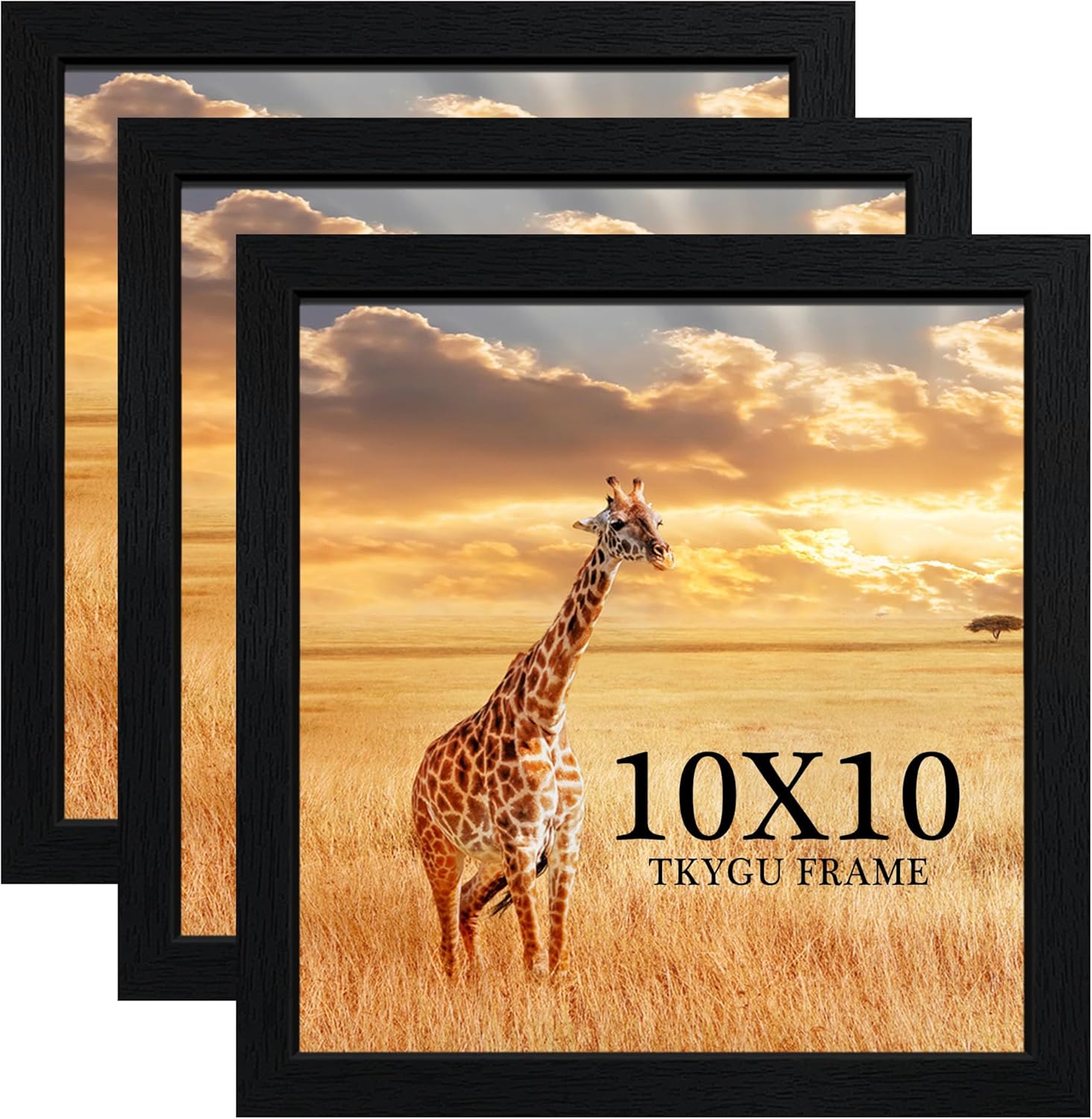 11x15 Picture Frame Set of 3,Wooden Frame 11x15 Wall Gallery Poster Photo frame Black with Durable Shatter Resistant Plexiglass for Wall Mounting Family -friend- wedding best gift