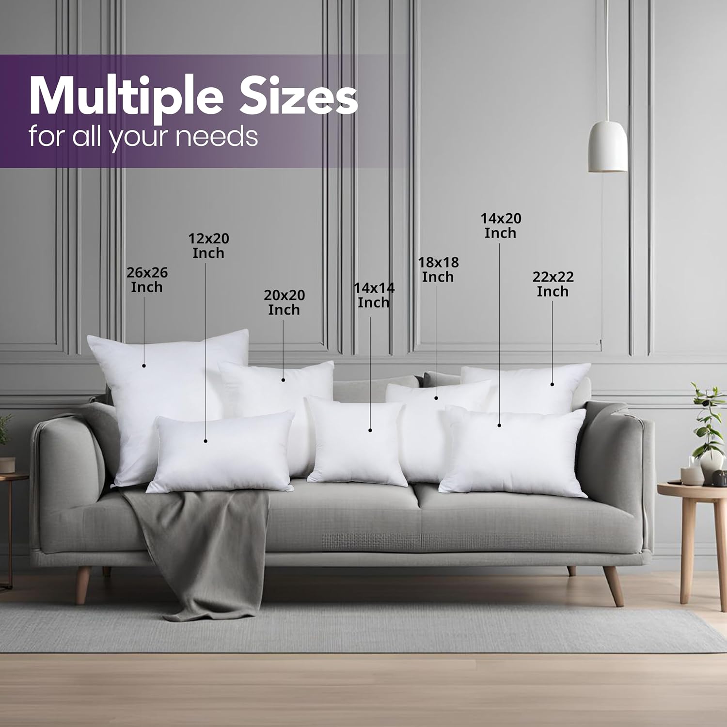 Utopia Bedding 18x18 Pillow Inserts, Set of 2, White – Indoor Decorative Throw Pillows for Bed, Sofa & Couch – Soft, Supportive & Fluffy Cushion Inserts