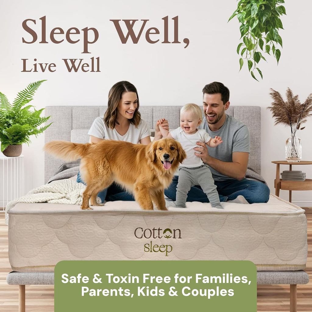 11" 100% GOTS Organic Cotton, Wool & GOLS Latex Mattress | Pocketed Coils | Bed in a Box | Fiberglass & Toxin Free | Made in USA | If It’s Not 100%, It’s a NO | Full